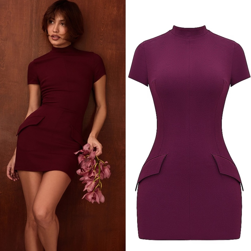House of CB ALIA Mulberry mini dress